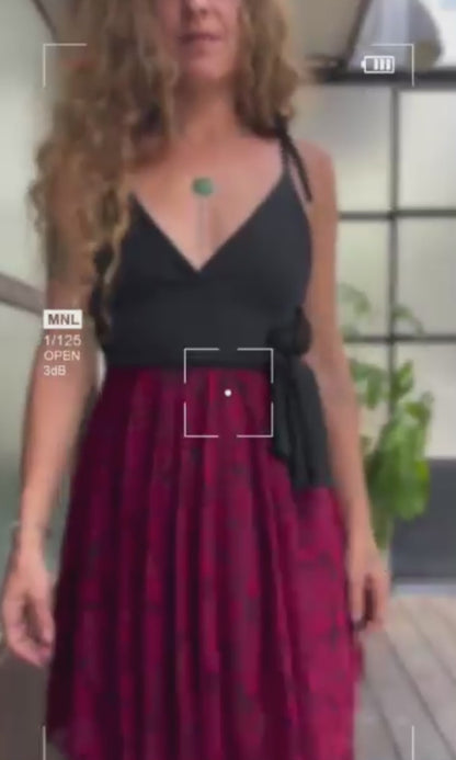 SOL Floral Lace Dress – Burgundy