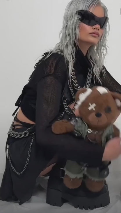 Sheer Micro Mini Skirt With Leg Chains