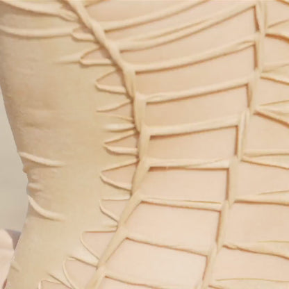 DORIN Suede Look Beige One Piece Swimsuit