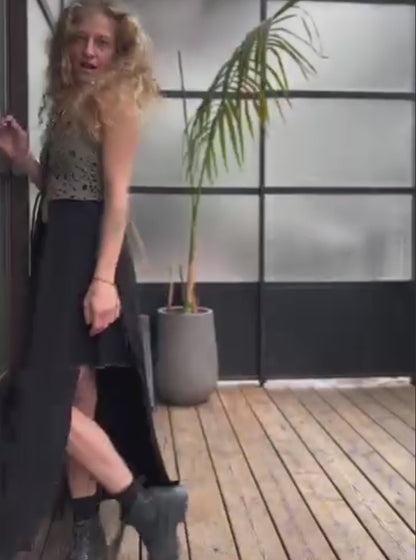 LILITH Top – Blue Cut-Out Texture Tunic