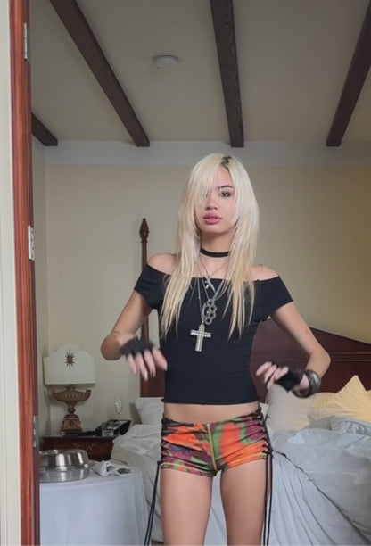 Pulse Trance Lace Micro Shorts