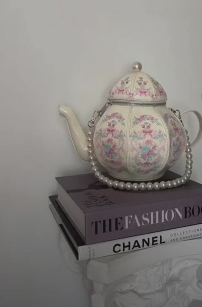 Teapot Bag – Floral White