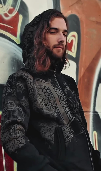 DEA Zipped Hooded Jacket In Black