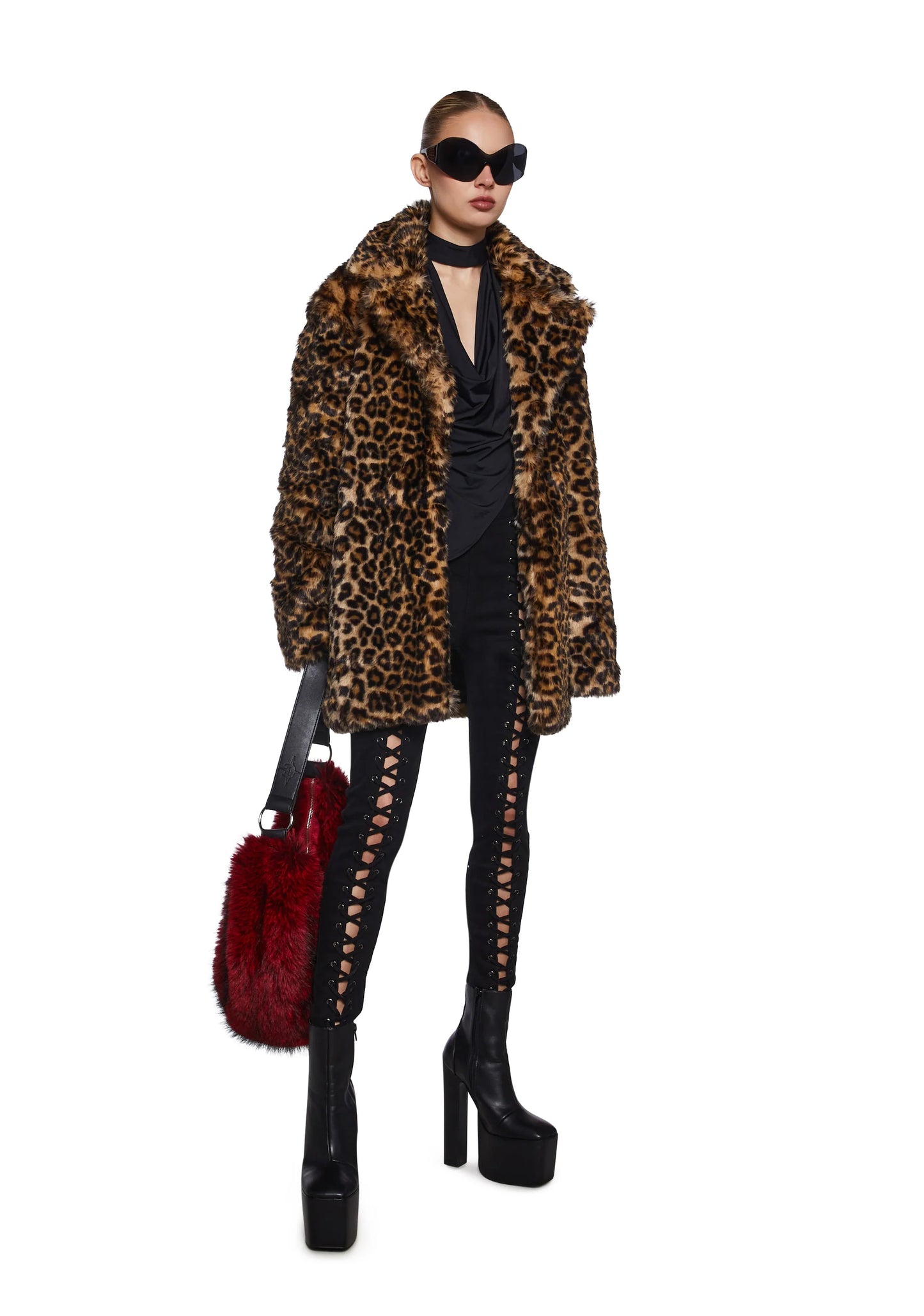 SHEAN Leopard Sherpa Jacket