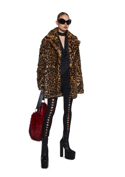 SHEAN Leopard Sherpa Jacket