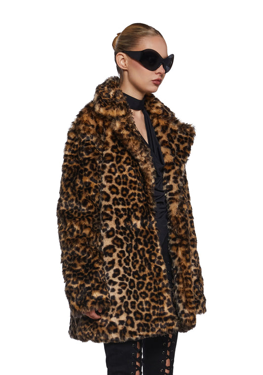 SHEAN Leopard Sherpa Jacket
