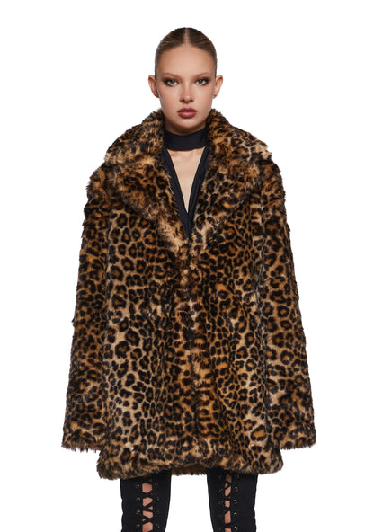 SHEAN Leopard Sherpa Jacket
