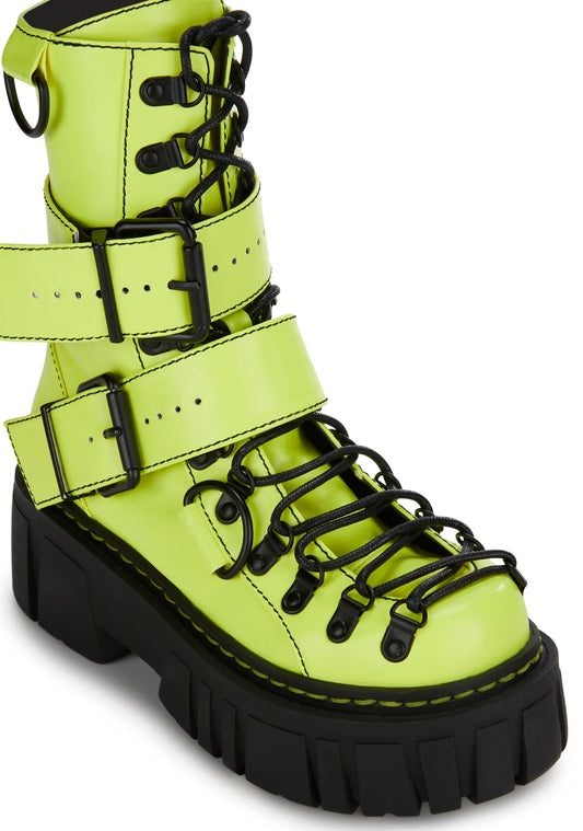 ROGUE CLASH COMBAT BOOTS - NEON YELLOW