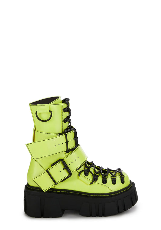 ROGUE CLASH COMBAT BOOTS - NEON YELLOW
