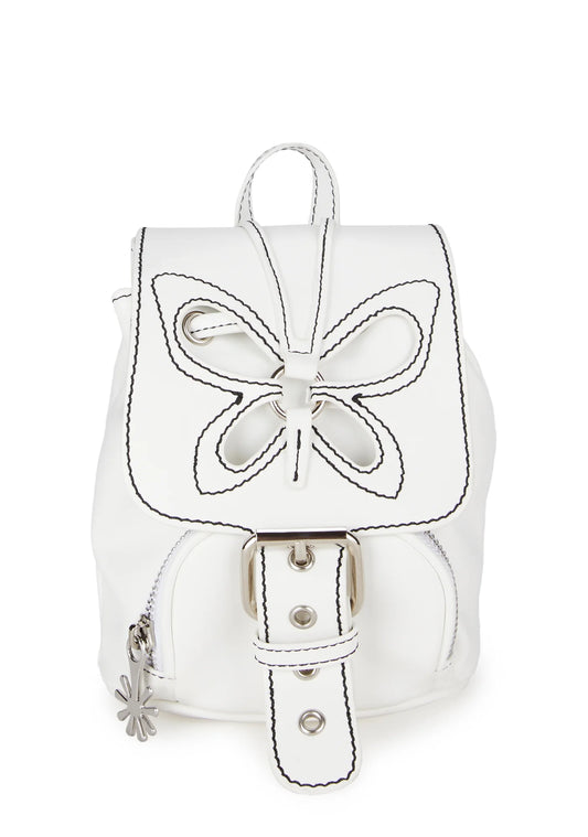Feeling Good Butterfly Mini Backpack – White