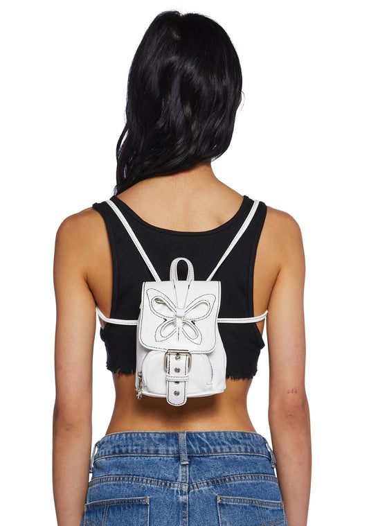 Feeling Good Butterfly Mini Backpack – White