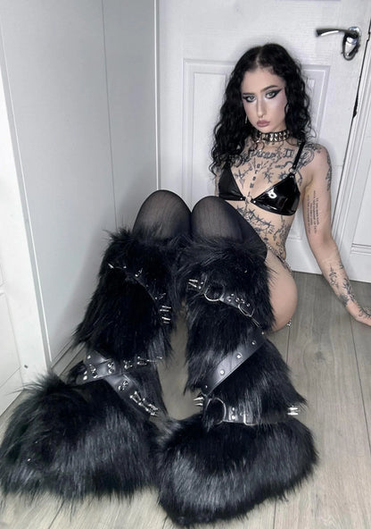 Black High Faux Fur Boots