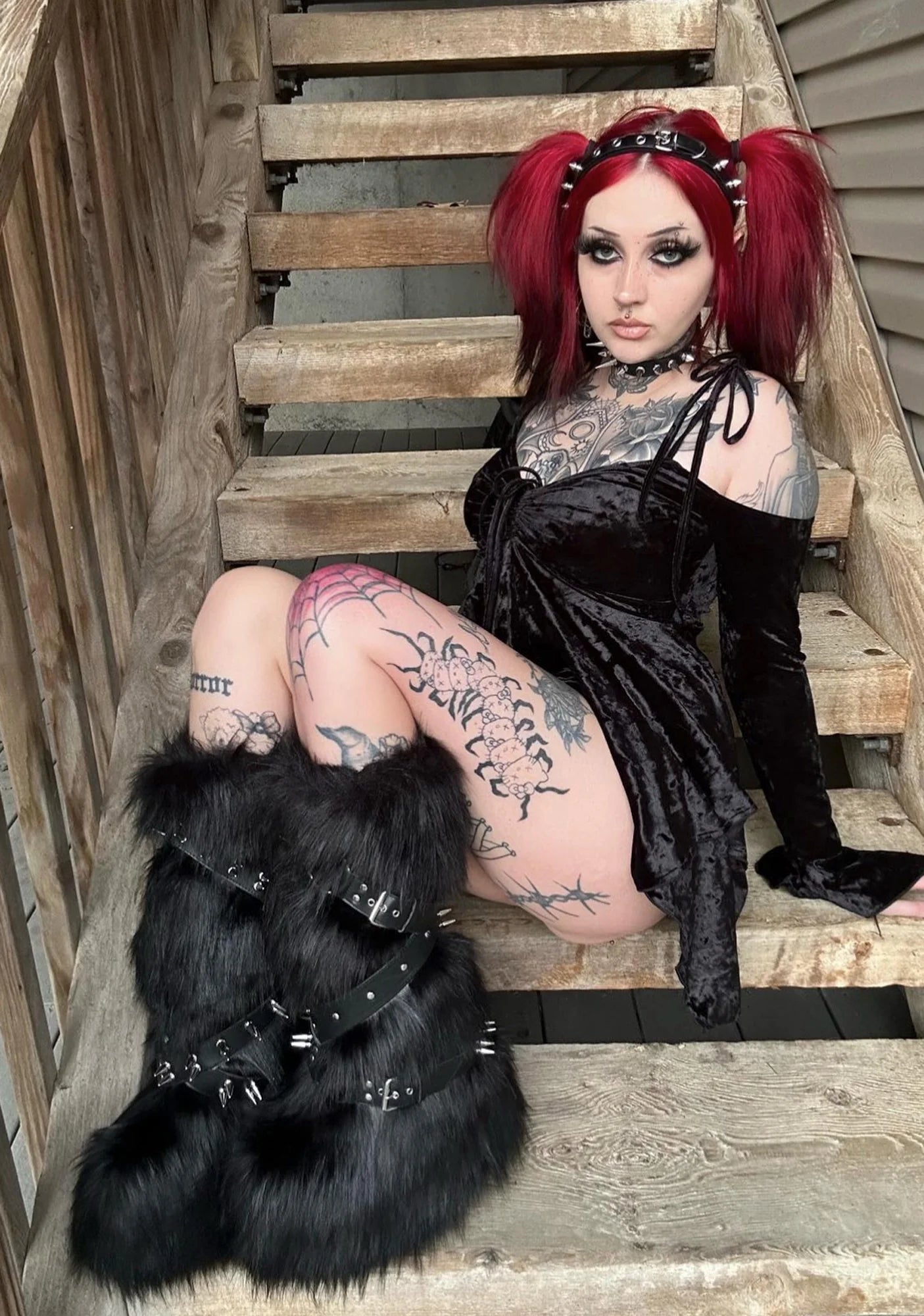 Black High Faux Fur Boots