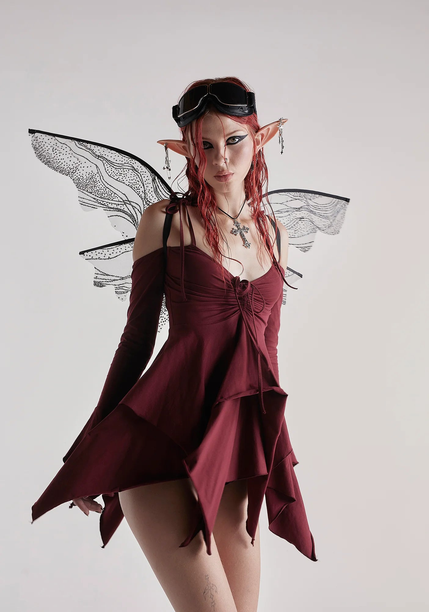 Burgundy Fairy Handkerchief Dress
