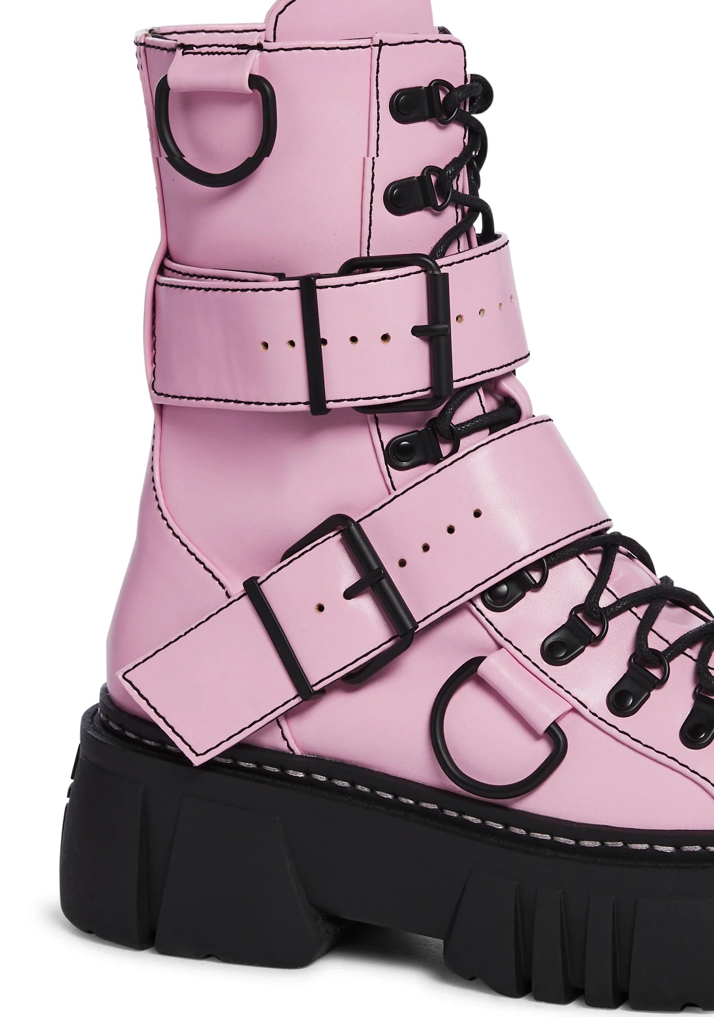 ROGUE CLASH COMBAT BOOTS - BLACK & PINK