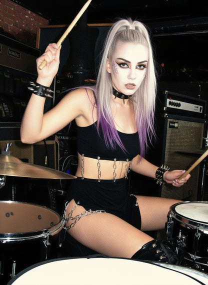 Chain Cut-Out Bodycon Maxi Dress – Black