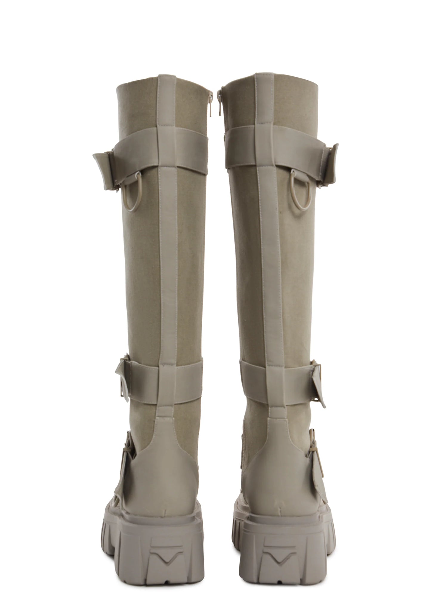 COMBAT KNEE HIGH BOOTS - LIGHT KHAKI