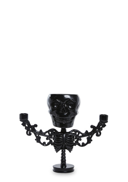 Frightful Nights Skeleton Candelabra – Black