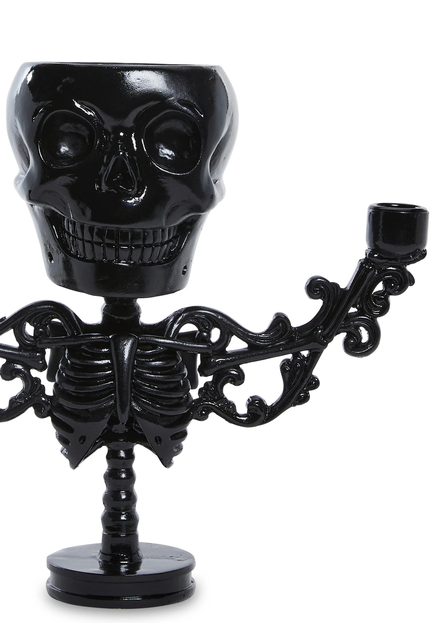 Frightful Nights Skeleton Candelabra – Black