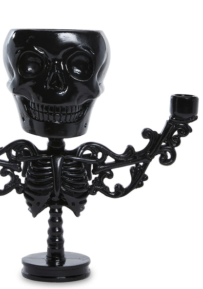Frightful Nights Skeleton Candelabra – Black