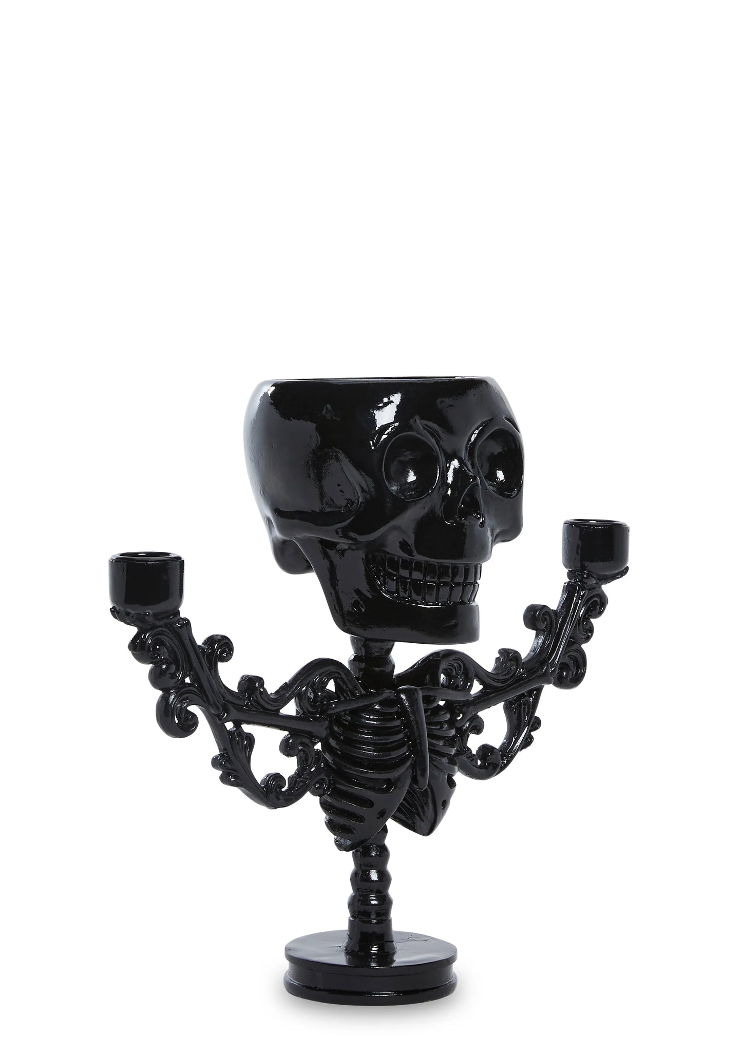 Frightful Nights Skeleton Candelabra – Black