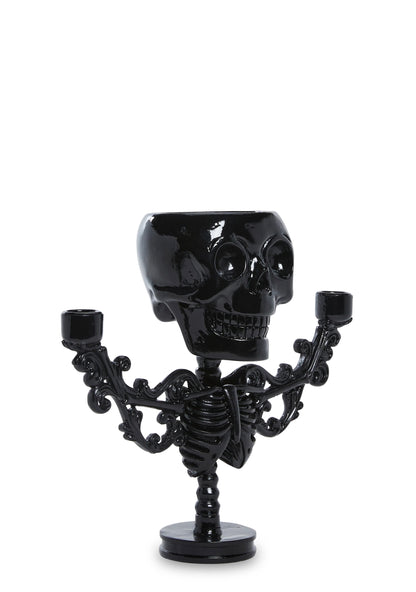 Frightful Nights Skeleton Candelabra – Black