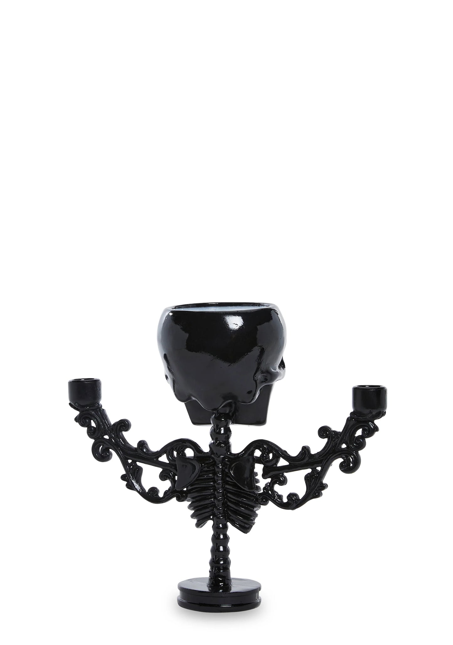 Frightful Nights Skeleton Candelabra – Black