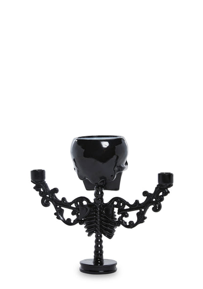Frightful Nights Skeleton Candelabra – Black