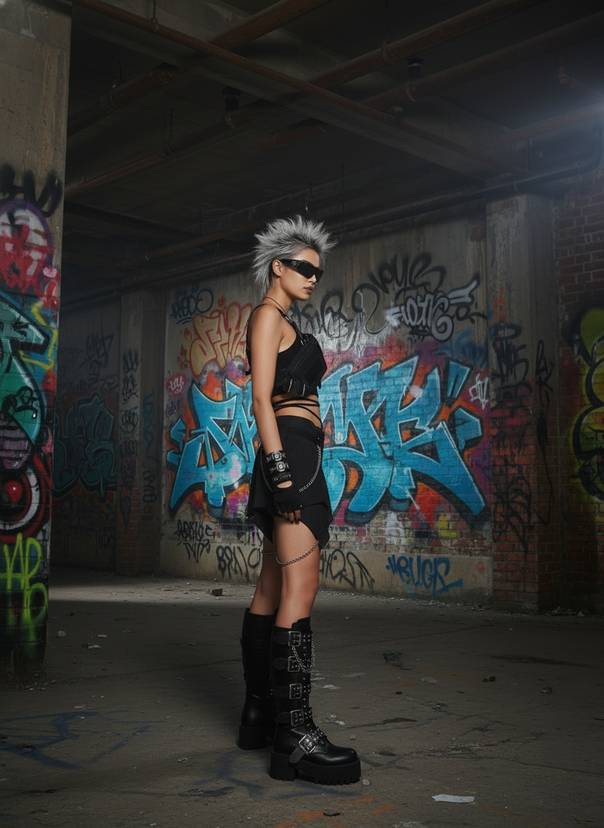 Sheer Micro Mini Skirt With Leg Chains