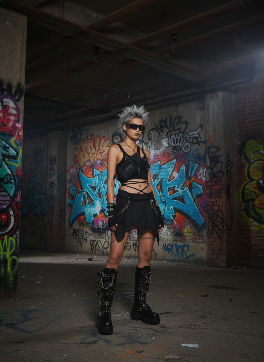 Sheer Micro Mini Skirt With Leg Chains