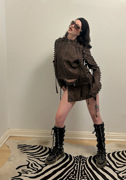 Viper Vice Spiked Jacket – Brown