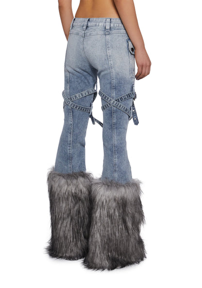FLAIR FAUX FUR DENIM JEANS