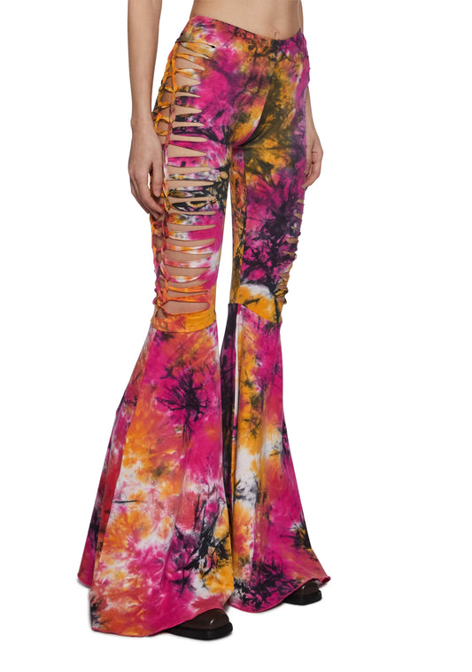 Shred Tie-Dye Flares 70'