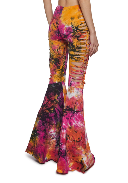 Shred Tie-Dye Flares 70'