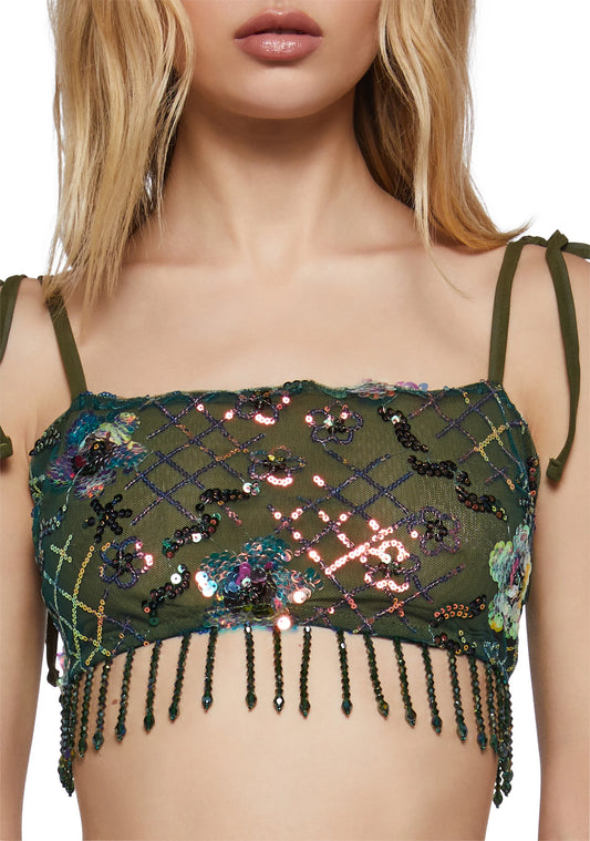 Garden Fringe Cropped Top