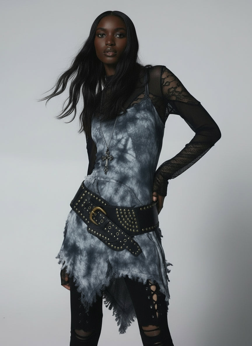 Floral Tie-Dye Fit & Flare Dress – Multi