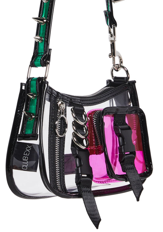 Trance Flare Shoulder Bag – Holo Pink