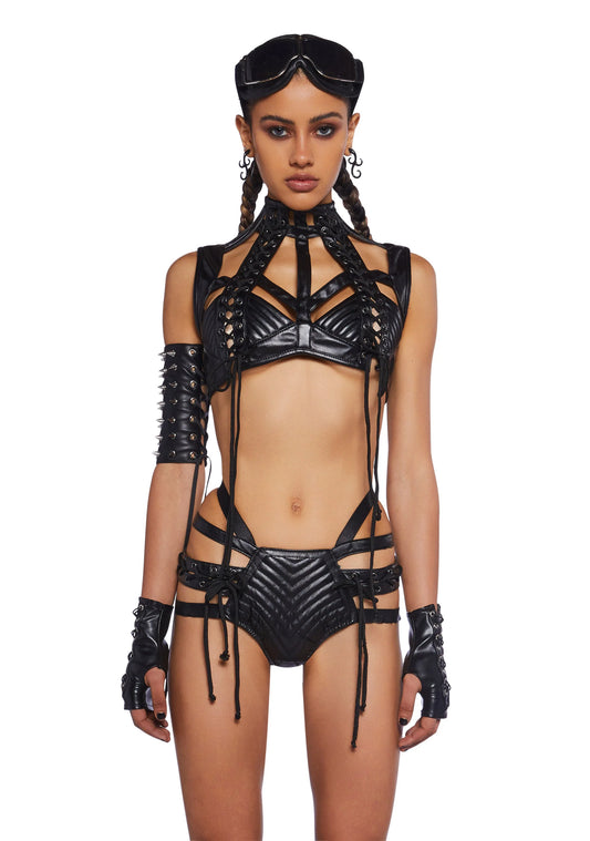 Moonstrike Harness Corset Top – Black