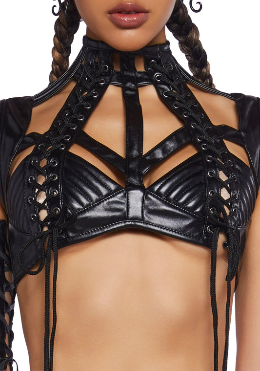 Moonstrike Harness Corset Top – Black