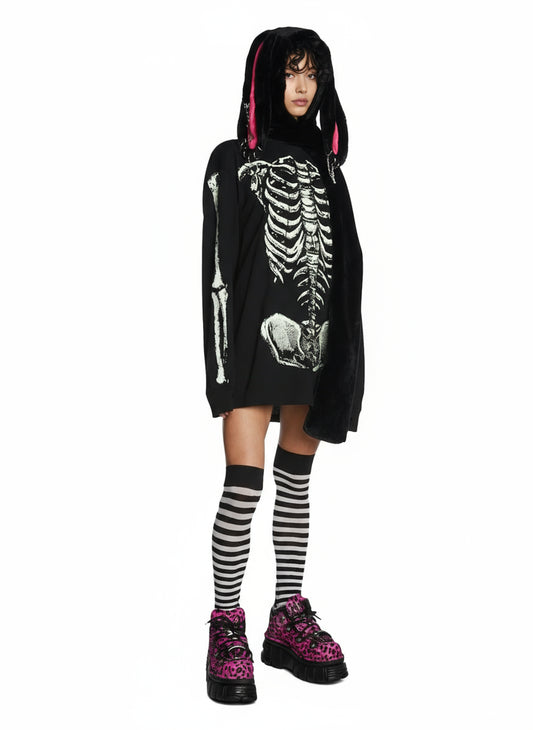 Rib By Rib Glow Oversized Tunic – Black