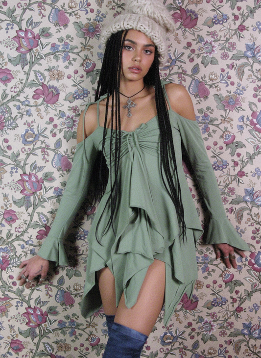 Green Fairy Handkerchief Dress — Green