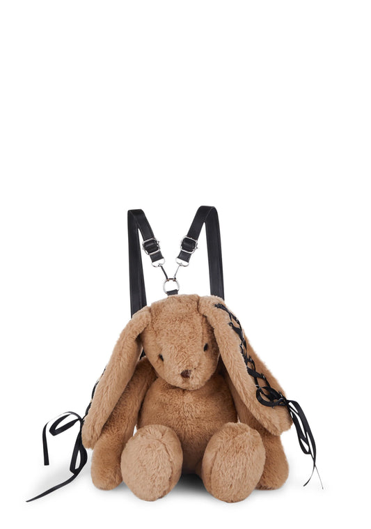 Cuddly Bunny Plush Backpack – Brown