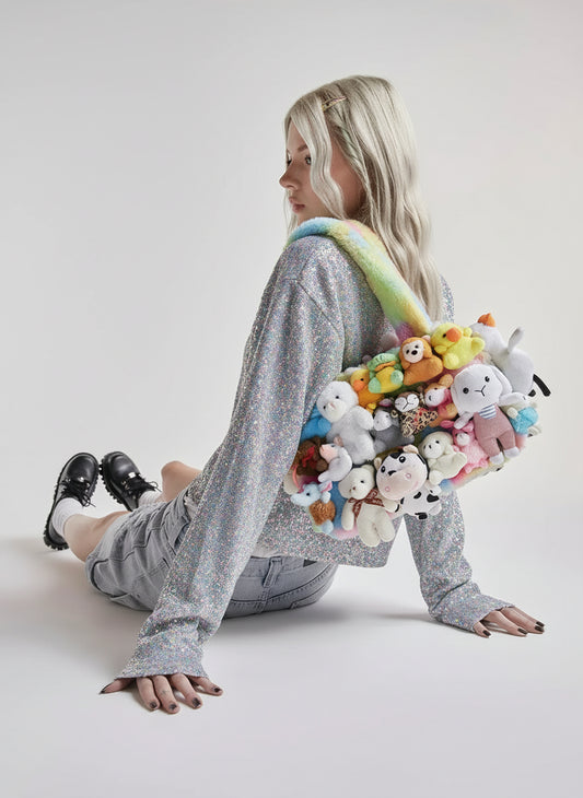 Fun N' Games Plush Tote – Rainbow Tie-Dye