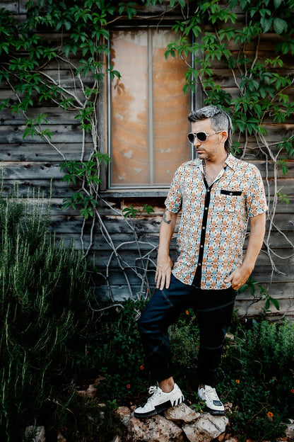 RETRO UNISEX Button Short Sleeve Shirt