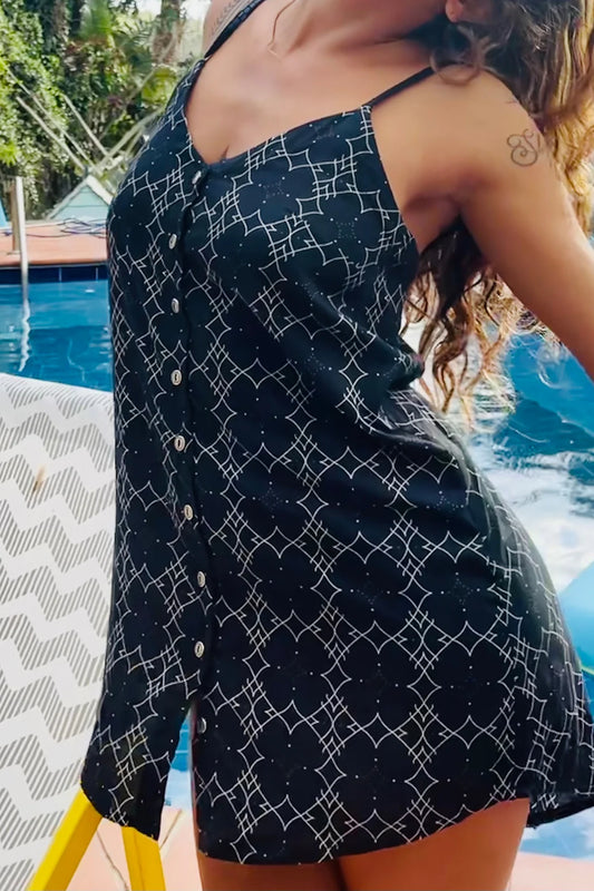 SIA EA Mini Dress In Black Print