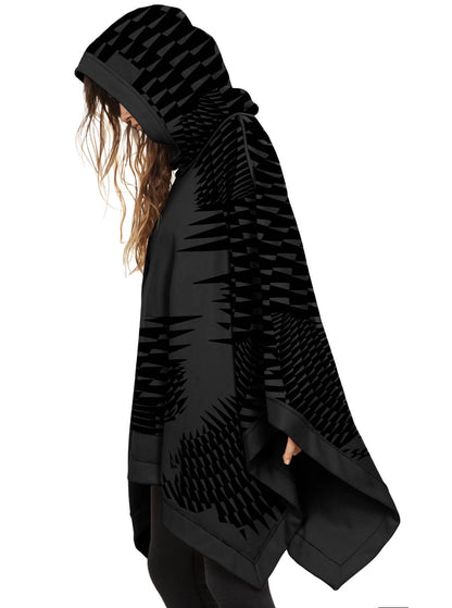 SAJAX Unisex Poncho In Black