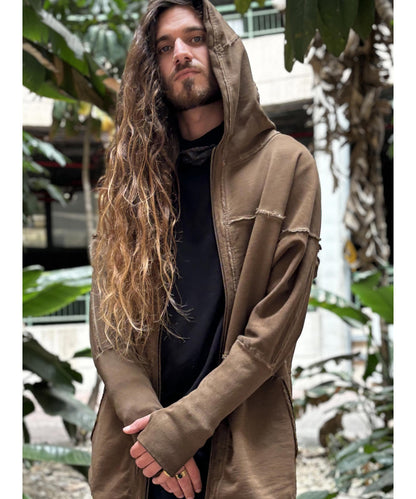 UNISEX FROST PIGMENT Zipper Jacket In Wash Brown