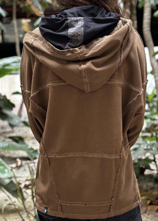 UNISEX FROST Zipper Jacket In Wash Brown