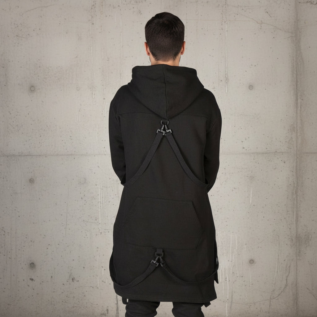 NR Hoodie Long Jacket In Black