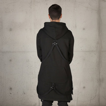 NR Hoodie Long Jacket In Black